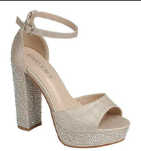 Load image into Gallery viewer, &quot;Yula&quot; shimmery open toe platform heels