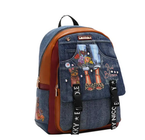 Just Blossom Nicole Lee Denim Backpack