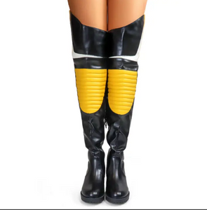 Norrie Over Knee High Boots Black/Yellow