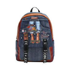 Load image into Gallery viewer, Just Blossom Nicole Lee Denim Backpack