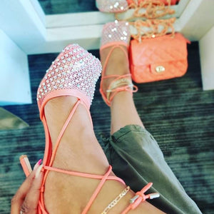 "Lover" blinged out net laced heels